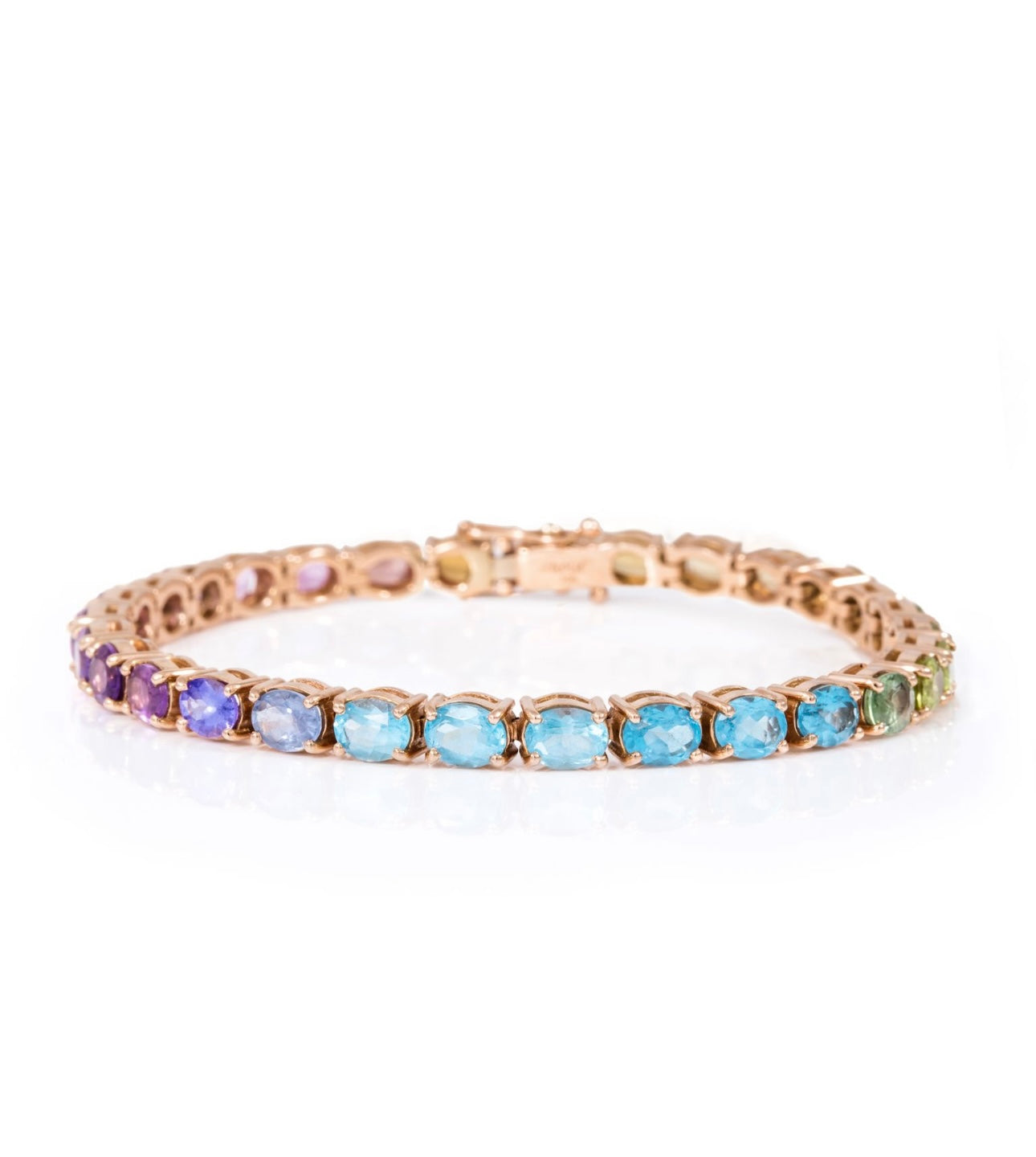 Gemstone rainbow tennis bracelet