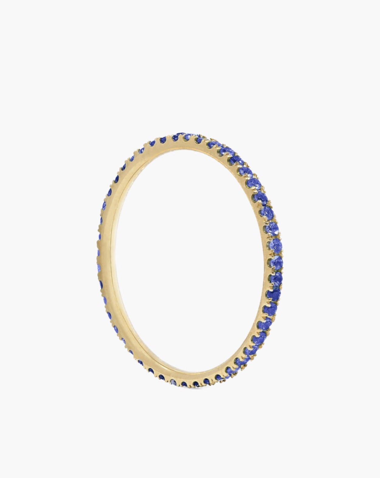 Thin blue sapphire ring