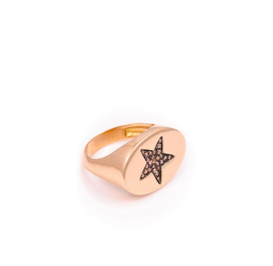 Oval star ring