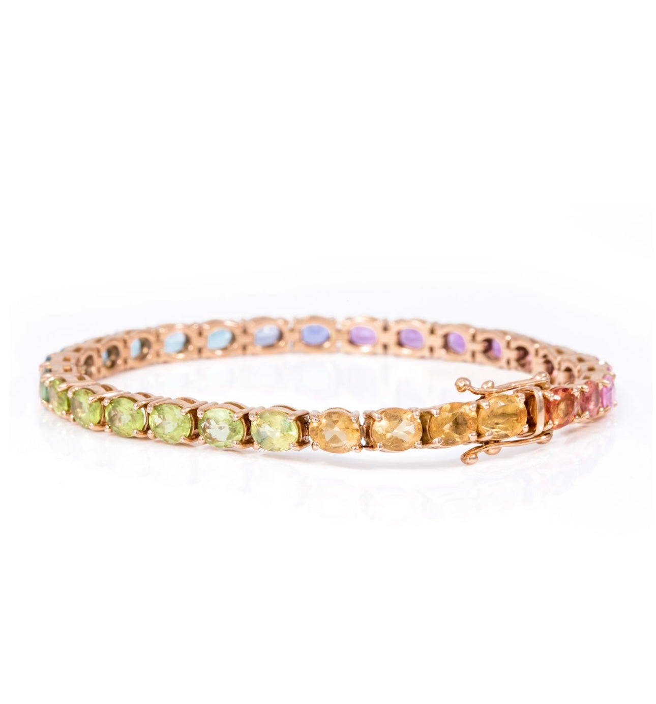 Gemstone rainbow tennis bracelet