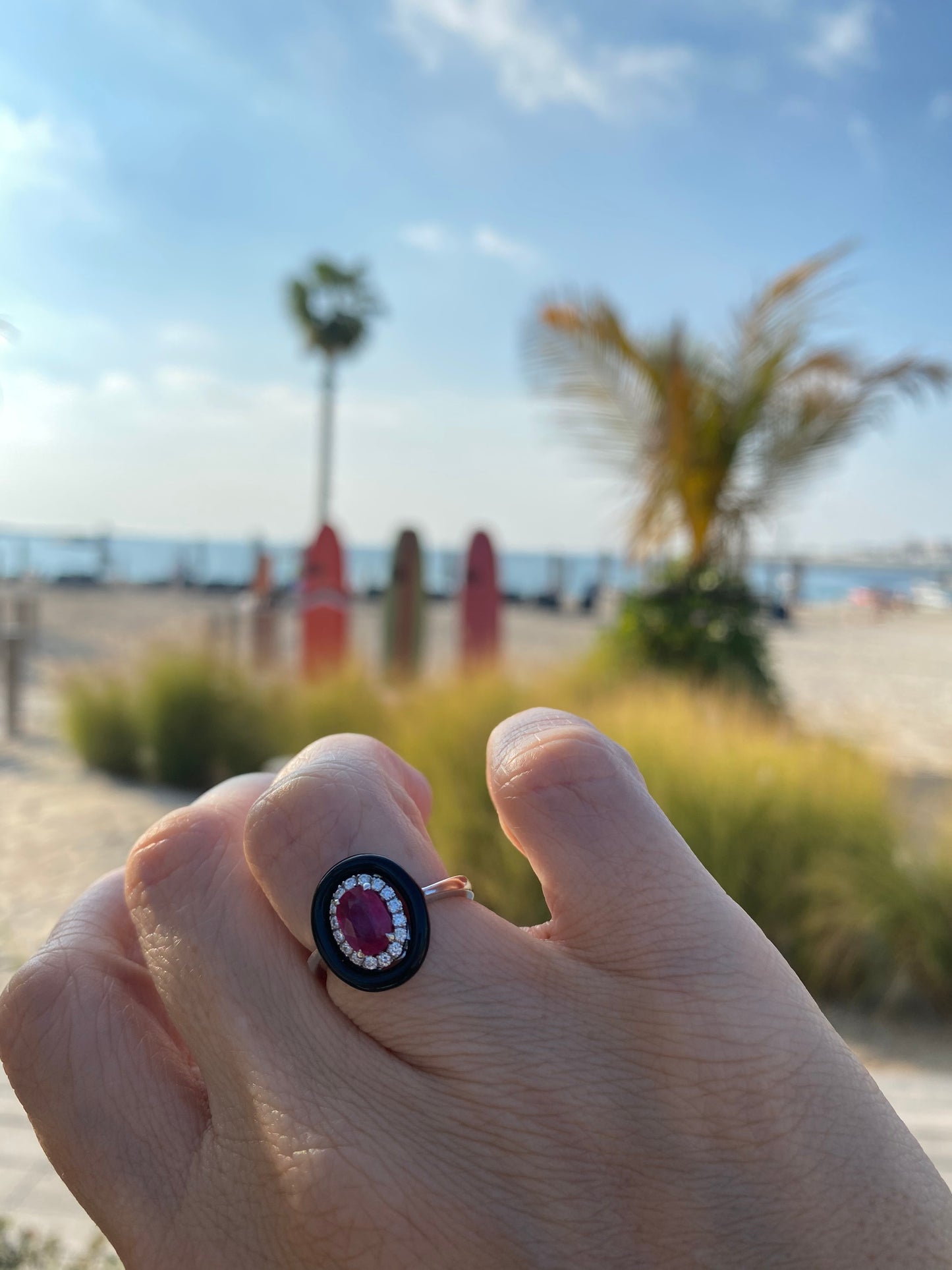 Ruby and Enamel Ring