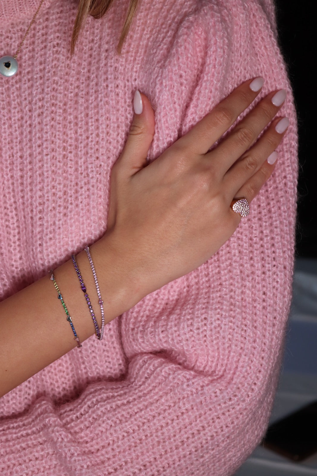 Pink sapphire Tennis Bracelet