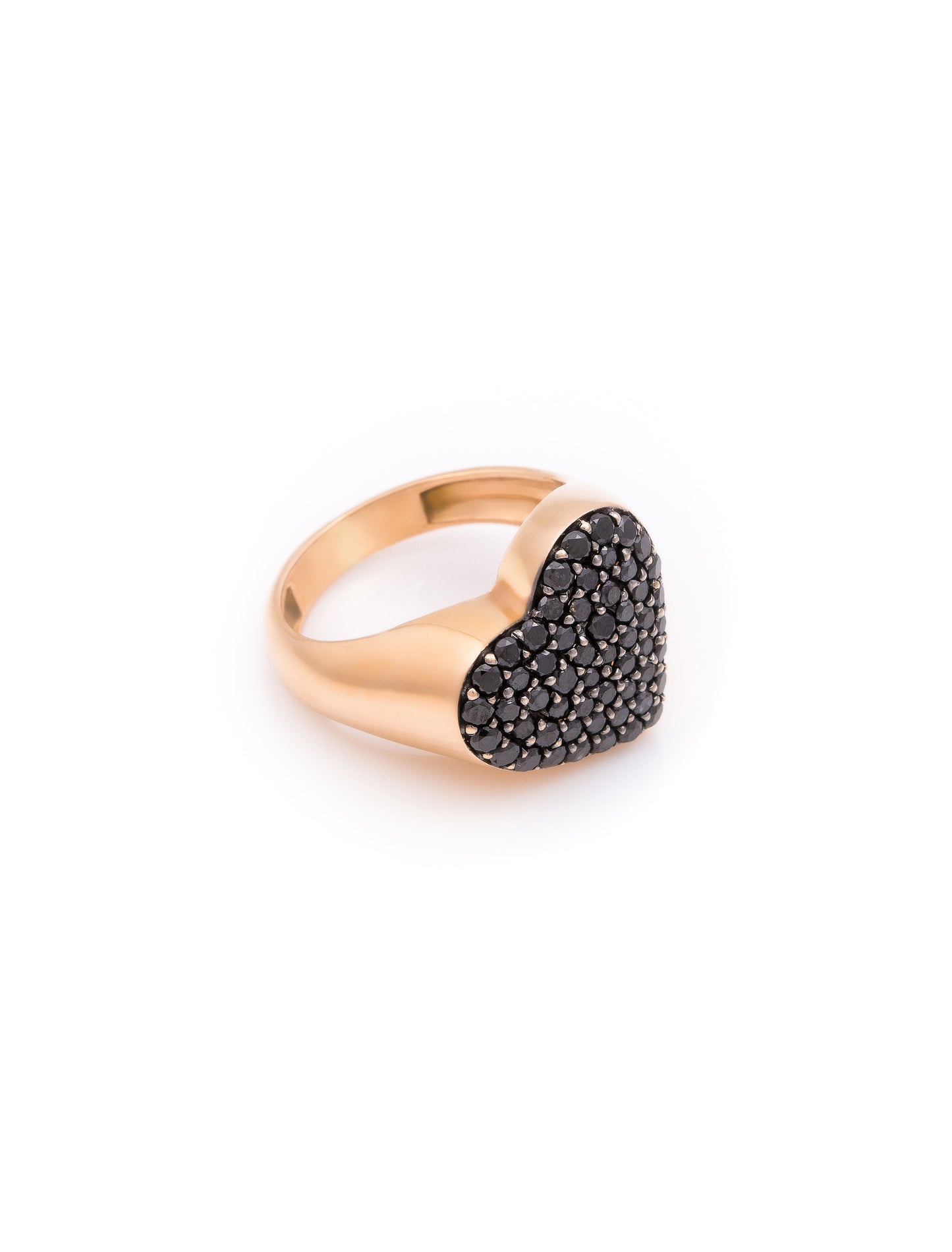 Heart Black Diamond Pinky Ring