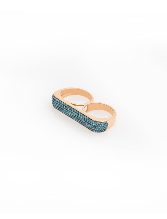 Blue Diamond Bar Ring