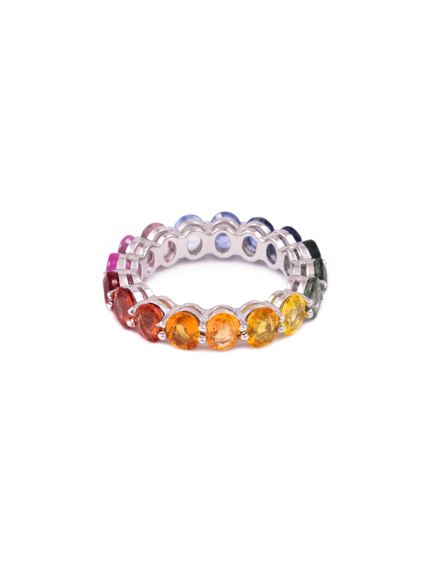 Oval Rainbow Eternity Band